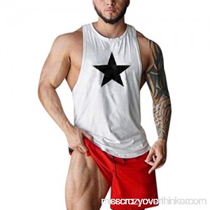 Cardigo Mens Fitness Muscle Print Sleeveless Bodybuilding Tight-Drying Vest Tops Blouse White B07QDKTGJL